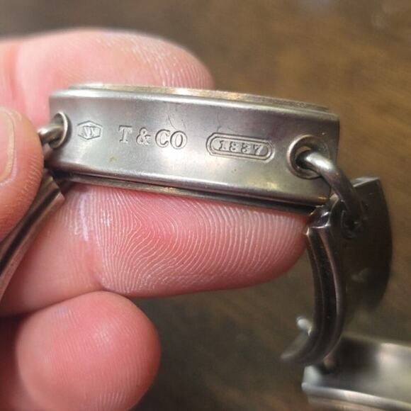 Men’s Tiffany & Co. NY 1837 Silver 925 & Titanium Midnight Link ID Bracelet 8.5” - Picture 2 of 16